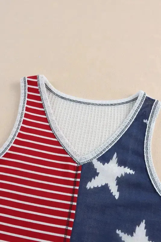 Red American Flag Stars and Stripes Tank Top - Fashionfitz