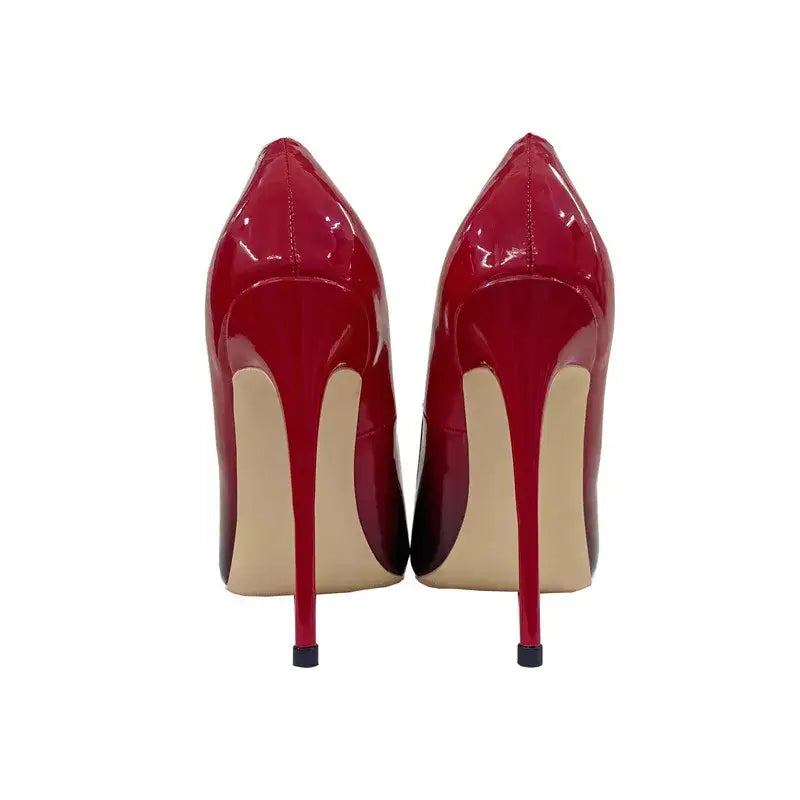 Red Black Gradient High Heel Stiletto Shoes - & Bags