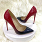 Red black gradient high heel stiletto shoes - pumps