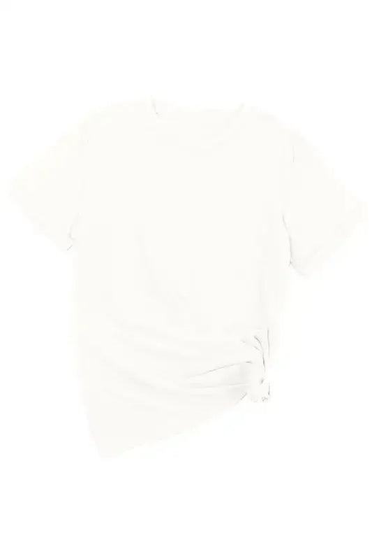 Red Casual Plain Crew Neck Tee - Fashionfitz