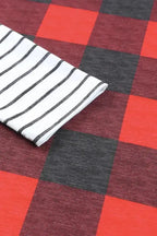 Red Christmas Plaid Drawstring Hoodie - Fashionfitz