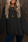 Red dahlia mardi gras sequin patched textured knit plus size top - black / l / 95% polyester + 5% elastane - graphic