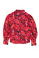 Red floral print lantern sleeve shirt - blouses & shirts