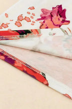 Red Floral Short Sleeve Round Neck Blouse - Fashionfitz