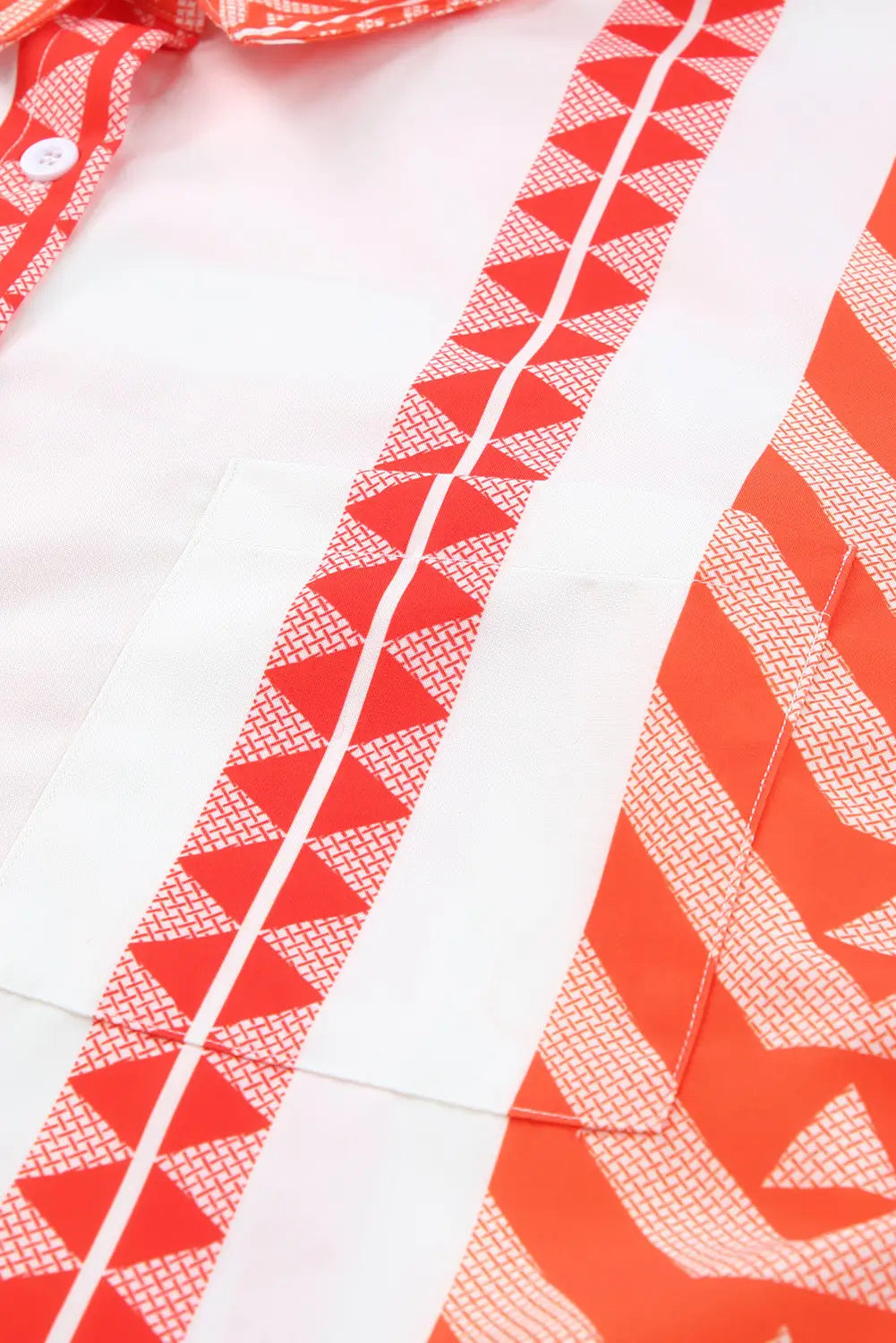 Red geometric print tassel tie notch neck sleeveless dress - midi dresses