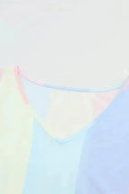 Red Multicolor Striped Color Block Tiered Mini Dress - Fashionfitz