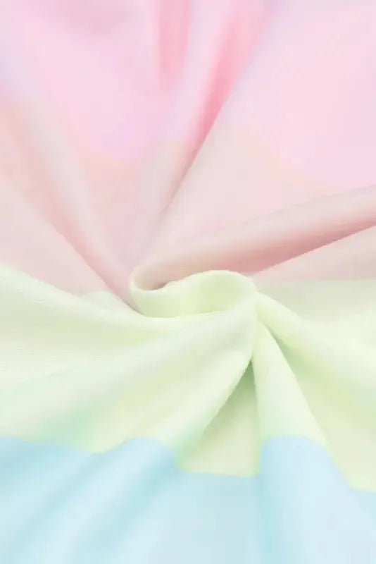 Red Multicolor Striped Color Block Tiered Mini Dress - Fashionfitz