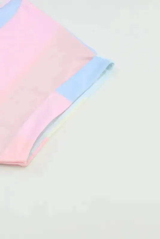 Red Multicolor Striped Color Block Tiered Mini Dress - Fashionfitz