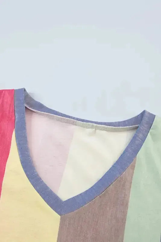 Red Multicolor Striped Color Block Tiered Mini Dress - Fashionfitz