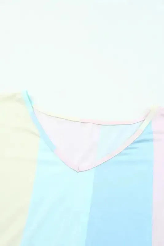 Red Multicolor Striped Color Block Tiered Mini Dress - Fashionfitz