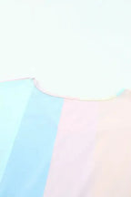Red Multicolor Striped Color Block Tiered Mini Dress - Fashionfitz