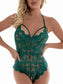 Red passion lace teddy lingerie - green black jasper / s