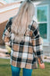 Red plaid buttoned shirt jacket - shackets