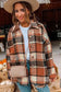 Red plaid buttoned shirt jacket - shackets