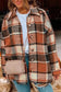 Red plaid buttoned shirt jacket - orange / s / 100% polyester - shackets