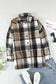 Red plaid buttoned shirt jacket - shackets