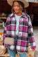 Red plaid buttoned shirt jacket - shackets