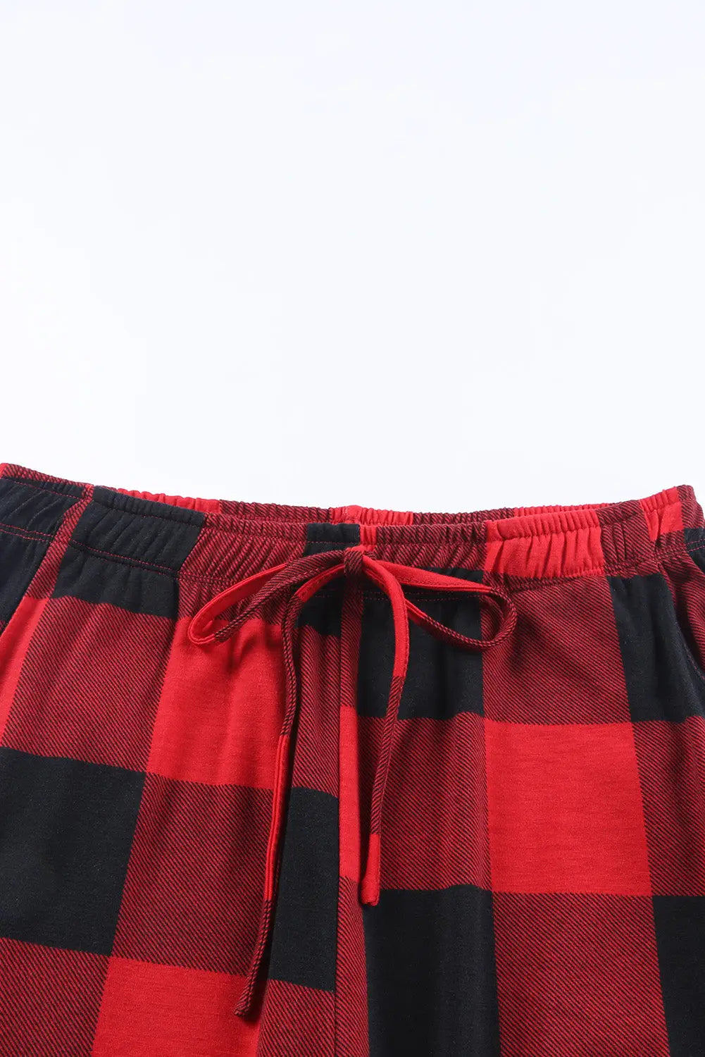 Red plaid merry christmas graphic loungewear set