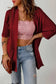 Red ribbed open front knit cardigan - sweaters & cardigans