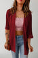 Red ribbed open front knit cardigan - sweaters & cardigans