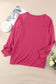 Red sequin mardi gras lace raglan sleeve plus size pullover - graphic