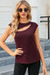 Red slash cutout cap sleeve t shirt - s / 70% polyester + 25% cotton + 5% elastane - t-shirts