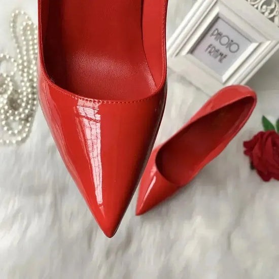Red Special Thin Heel Stiletto Shoes - Fashionfitz