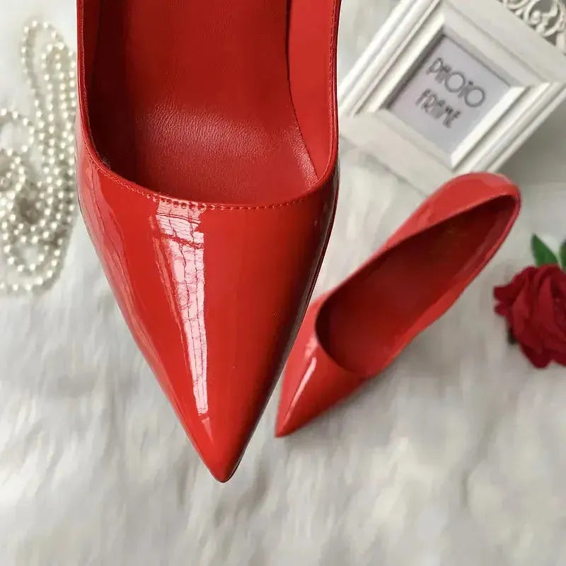 Red Special Thin Heel Stiletto Shoes - Fashionfitz