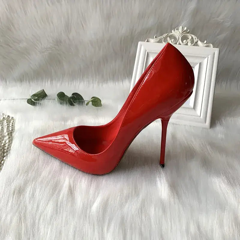 Red special thin heel stiletto shoes - & bags