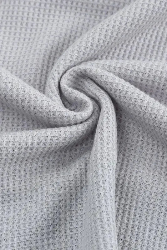 Red Wild Leopard Contrast Sleeve Colorblock Waffle Knit Top - Fashionfitz