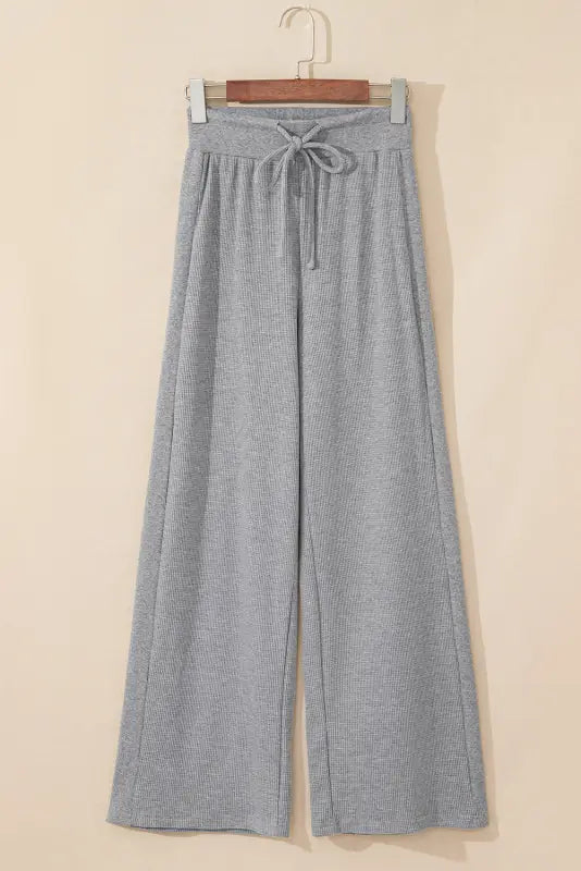 Relax & rise waffle knit trousers