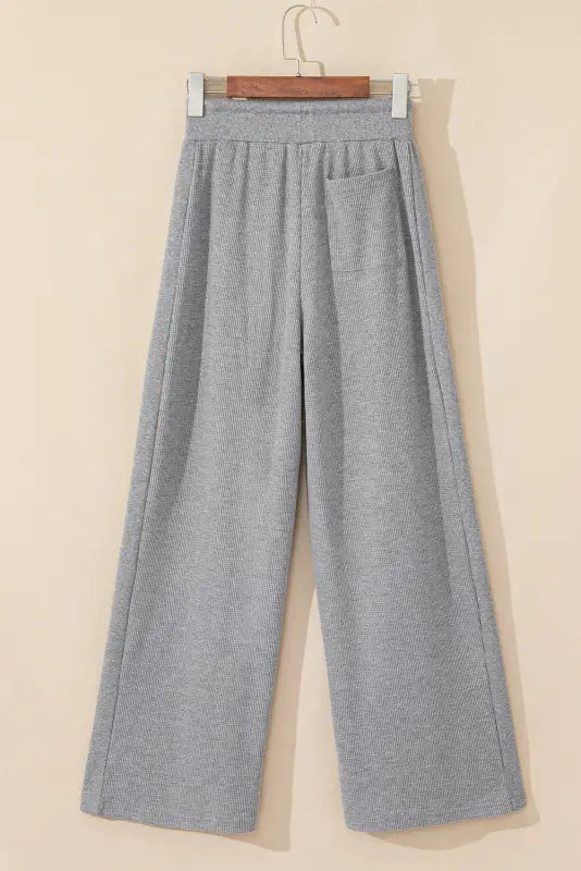 Relax & rise waffle knit trousers