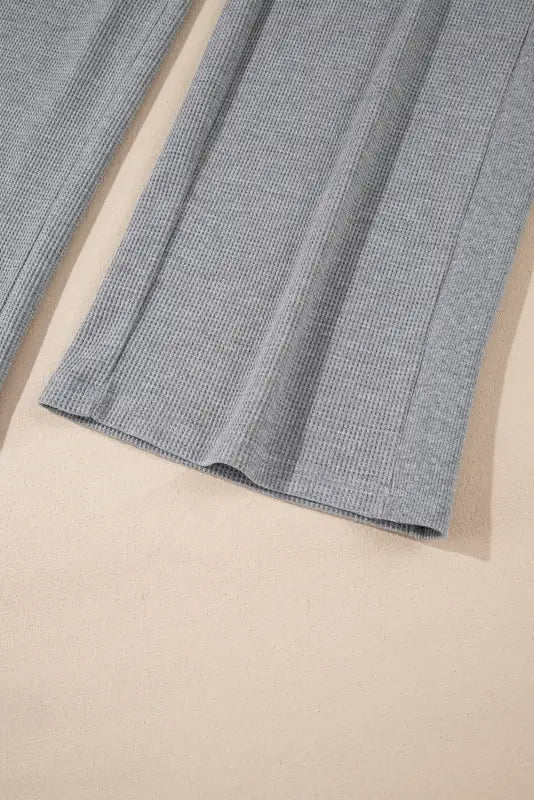 Relax & rise waffle knit trousers