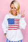 Relaxed american flag print sweatshirt - sweatshirts