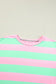 Relaxed elegance tee: striped t-shirt with pink and mint green horizontal bands