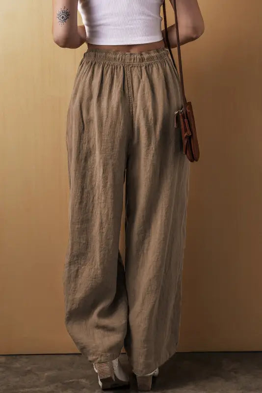 Relaxed fit linen-cotton trousers | women’s | fashionfitz