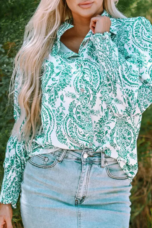 Relaxed paisley pattern shirt | women’s shirts | fashionfitz