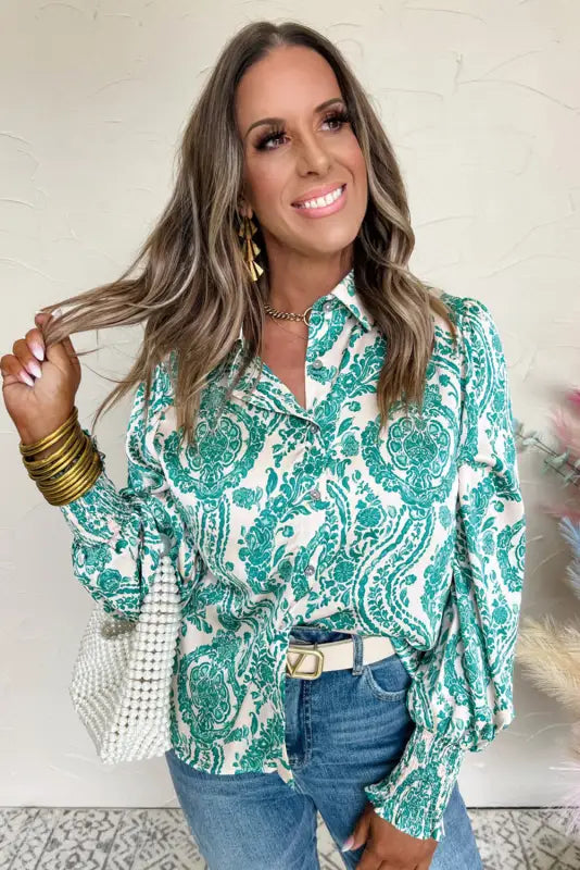 Relaxed paisley pattern shirt | women’s shirts | fashionfitz