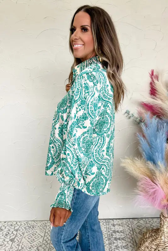 Relaxed paisley pattern shirt | women’s shirts | fashionfitz