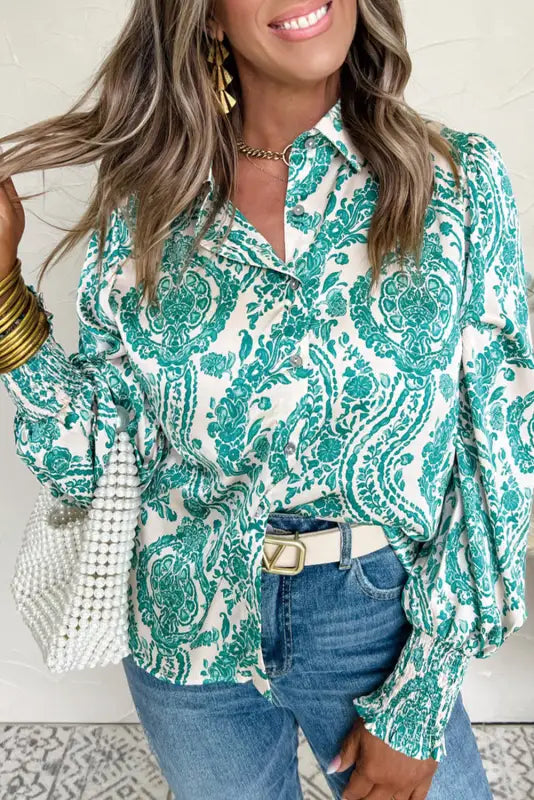 Relaxed paisley pattern shirt | women’s shirts | fashionfitz