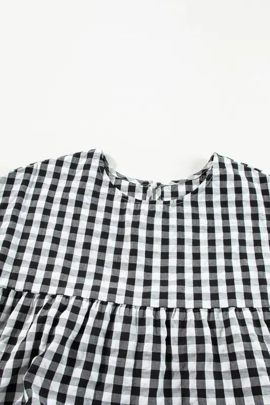 Retro checkered babydoll blouse | fashionfitz