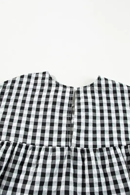 Retro checkered babydoll blouse | fashionfitz