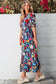 Retro floral split-neck maxi dress | cotton dresses | fashionfitz