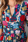 Retro floral split-neck maxi dress | cotton dresses | fashionfitz