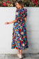 Retro floral split-neck maxi dress | cotton dresses | fashionfitz