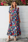 Retro floral split-neck maxi dress | cotton dresses | fashionfitz