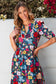 Retro floral split-neck maxi dress | cotton dresses | fashionfitz