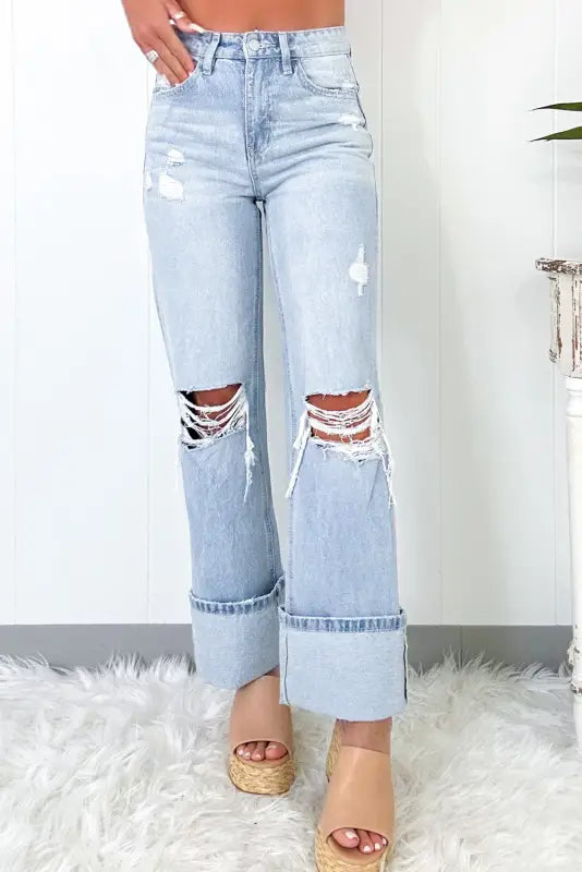 Retro radiance jeans | distressed & flared | fashionfitz