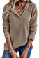 Rib knit henley top - long sleeve tops