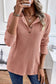 Rib knit henley top - long sleeve tops